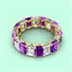2 - Victoria 6x4 mm Emerald Cut Amethyst and Lab Grown Diamond Eternity Band 