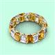 2 - Victoria 6x4 mm Emerald Cut Citrine and Lab Grown Diamond Eternity Band 