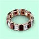 2 - Victoria 6x4 mm Emerald Cut Red Garnet and Lab Grown Diamond Eternity Band 