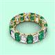 2 - Victoria 6x4 mm Emerald Cut Emerald and Lab Grown Diamond Eternity Band 