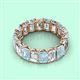 2 - Victoria 6x4 mm Emerald Cut Aquamarine and Lab Grown Diamond Eternity Band 