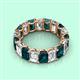2 - Victoria 6x4 mm Emerald Cut London Blue Topaz and Lab Grown Diamond Eternity Band 