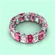 2 - Victoria 6x4 mm Emerald Cut Pink Tourmaline and Lab Grown Diamond Eternity Band 