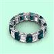 2 - Victoria 6x4 mm Emerald Cut London Blue Topaz and Lab Grown Diamond Eternity Band 