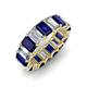3 - Victoria 6x4 mm Emerald Cut Blue Sapphire and Lab Grown Diamond Eternity Band 