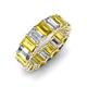 3 - Victoria 6x4 mm Emerald Cut Yellow Sapphire and Lab Grown Diamond Eternity Band 