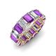 3 - Victoria 6x4 mm Emerald Cut Amethyst and Lab Grown Diamond Eternity Band 