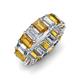 3 - Victoria 6x4 mm Emerald Cut Citrine and Lab Grown Diamond Eternity Band 
