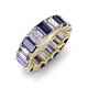 3 - Victoria 6x4 mm Emerald Cut Iolite and Lab Grown Diamond Eternity Band 