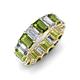 3 - Victoria 6x4 mm Emerald Cut Peridot and Lab Grown Diamond Eternity Band 