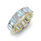 3 - Victoria 6x4 mm Emerald Cut Aquamarine and Lab Grown Diamond Eternity Band 