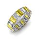 3 - Victoria 6x4 mm Emerald Cut Yellow Sapphire and Lab Grown Diamond Eternity Band 