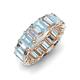 3 - Victoria 6x4 mm Emerald Cut Aquamarine and Lab Grown Diamond Eternity Band 