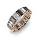 3 - Victoria 6x4 mm Emerald Cut Smoky Quartz and Lab Grown Diamond Eternity Band 