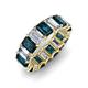 3 - Victoria 6x4 mm Emerald Cut London Blue Topaz and Lab Grown Diamond Eternity Band 