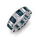 3 - Victoria 6x4 mm Emerald Cut London Blue Topaz and Lab Grown Diamond Eternity Band 