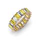 3 - Victoria 5x3 mm Emerald Cut Yellow Sapphire and Lab Grown Diamond Eternity Band 