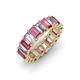 3 - Victoria 5x3 mm Emerald Cut Pink Tourmaline and Lab Grown Diamond Eternity Band 