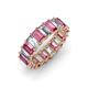 3 - Victoria 5x3 mm Emerald Cut Pink Tourmaline and Lab Grown Diamond Eternity Band 