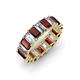 3 - Victoria 5x3 mm Emerald Cut Red Garnet and Lab Grown Diamond Eternity Band 