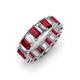 3 - Victoria 5x3 mm Emerald Cut Ruby and Lab Grown Diamond Eternity Band 