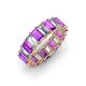 3 - Victoria 5x3 mm Emerald Cut Amethyst and Lab Grown Diamond Eternity Band 