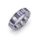 3 - Victoria 5x3 mm Emerald Cut Iolite and Lab Grown Diamond Eternity Band 
