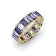 3 - Victoria 5x3 mm Emerald Cut Iolite and Lab Grown Diamond Eternity Band 