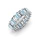 3 - Victoria 5x3 mm Emerald Cut Aquamarine and Lab Grown Diamond Eternity Band 
