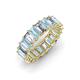 3 - Victoria 5x3 mm Emerald Cut Aquamarine and Lab Grown Diamond Eternity Band 