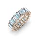 3 - Victoria 5x3 mm Emerald Cut Aquamarine and Lab Grown Diamond Eternity Band 