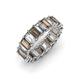 3 - Victoria 5x3 mm Emerald Cut Smoky Quartz and Lab Grown Diamond Eternity Band 