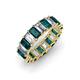 3 - Victoria 5x3 mm Emerald Cut London Blue Topaz and Lab Grown Diamond Eternity Band 