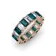 3 - Victoria 5x3 mm Emerald Cut London Blue Topaz and Lab Grown Diamond Eternity Band 