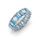3 - Victoria 5x3 mm Emerald Cut Blue Topaz and Lab Grown Diamond Eternity Band 