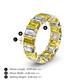 4 - Victoria 6x4 mm Emerald Cut Yellow Sapphire and Lab Grown Diamond Eternity Band 