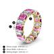4 - Victoria 6x4 mm Emerald Cut Pink Sapphire and Lab Grown Diamond Eternity Band 