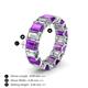 4 - Victoria 6x4 mm Emerald Cut Amethyst and Lab Grown Diamond Eternity Band 