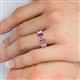 5 - Victoria 6x4 mm Emerald Cut Rhodolite Garnet and Lab Grown Diamond Eternity Band 