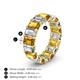 4 - Victoria 6x4 mm Emerald Cut Citrine and Lab Grown Diamond Eternity Band 