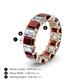 4 - Victoria 6x4 mm Emerald Cut Red Garnet and Lab Grown Diamond Eternity Band 