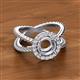 2 - Austyn Desire Round Shape Semi Mount Twisted Rope Cross Split Shank Halo Engagement Ring 