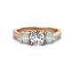 1 - Quyen IGI Certified 2.00 ctw (7.00 mm) Round Lab Grown Diamond and Opal Three Stone Engagement Ring 