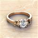 3 - Quyen IGI Certified 2.25 ctw (7.00 mm) Round Lab Grown Diamond and Smoky Quartz Three Stone Engagement Ring 