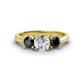 1 - Quyen GIA Certified 2.00 ctw (6.50 mm) Round Natural Diamond and Black Diamond Three Stone Engagement Ring 