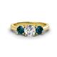 1 - Quyen IGI Certified 2.00 ctw (6.50 mm) Round Lab Grown Diamond and London Blue Topaz Three Stone Engagement Ring 