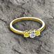 2 - Quyen 0.53 ctw (4.00 mm) Round Yellow Diamond and Lab Grown Diamond Three Stone Engagement Ring  