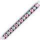 2 - Abril 3.80 mm Round Pink Tourmaline and Lab Grown Diamond Eternity Tennis Bracelet 