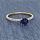 2 - Hannah 6.00 mm Classic Round Blue Sapphire and Diamond Engagement Ring 