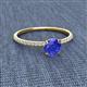 2 - Hannah 6.50 mm Classic Round Tanzanite and Diamond Engagement Ring 